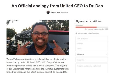 Cộng đồng người Việt bất bình United Airlines vụ bác sĩ David Dao