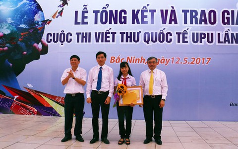 Nữ sinh lớp 8 giành giải nhất cuộc thi viết thư quốc tế