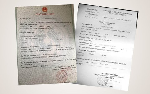 Audio 28-5: Một cháu bé có đến 2 giấy khai sinh