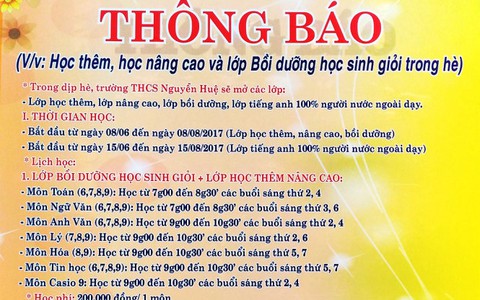 Trường Nguyễn Huệ không cho học sinh vô đội tuyển nếu không học hè
