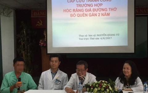 Bỏ quên hàm răng giả trong đường thở gần 2 năm