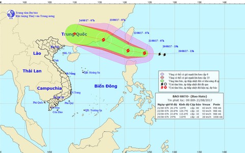 ​Xuất hiện bão mạnh gần Biển Đông