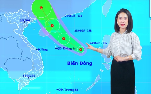 Thời tiết đêm 24 ngày 25-6: Áp thấp nhiệt đới trên Biển Đông gây mưa to sóng lớn