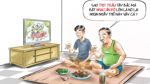 Thịt trâu gác bếp cũng biết nhún nhảy
