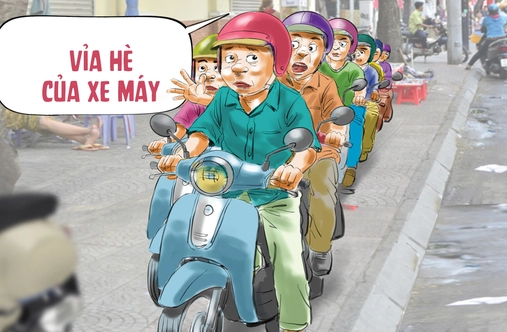 Ùn tắc cục bộ trên vỉa hè vì... cố chấp