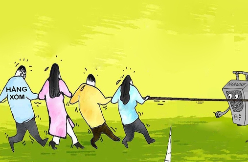 Karaoke thi kéo co với hàng xóm