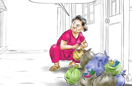 Phân loại rác ở khu phố bất ổn