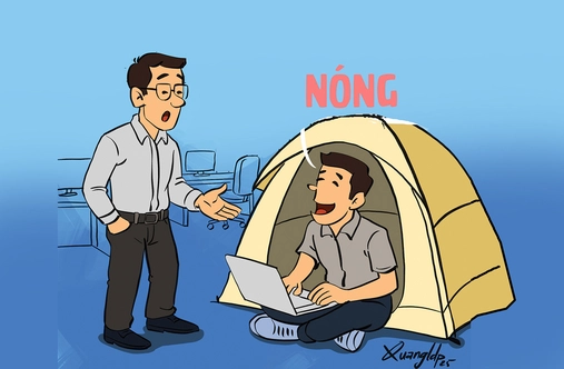 Trong khi chờ ông Trời mưa, người ta ngủ tại công ty, nghỉ mát ở nhà