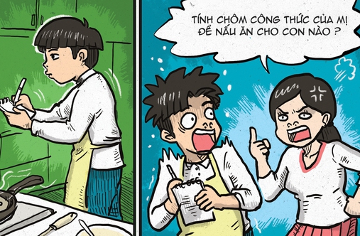 Vợ nổi cơn ghen vì chồng vi phạm bản quyền nấu ăn