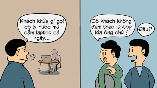 Chủ sợ thất thu vì khách mang laptop vào quán cà phê
