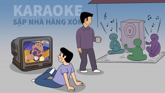 Hát karaoke làm sập nhà hàng xóm