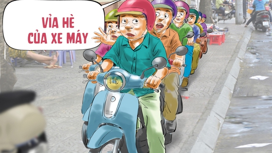 Ùn tắc cục bộ trên vỉa hè vì... cố chấp
