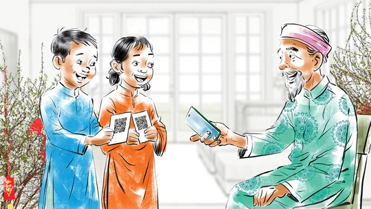 Lì xì hưởng ứng Tết không dùng tiền mặt
