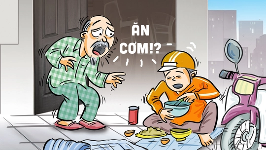Khi shipper ăn cơm trước cổng, chuyện gì đang xảy ra?