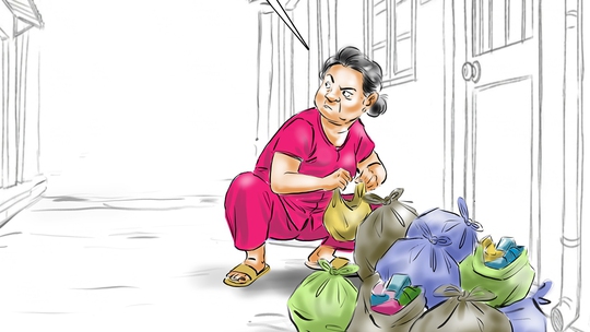 Phân loại rác ở khu phố bất ổn