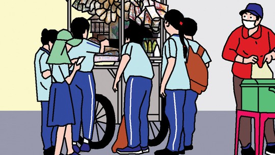 Hàng rong công nghệ số áp đảo trong ngày khai trường