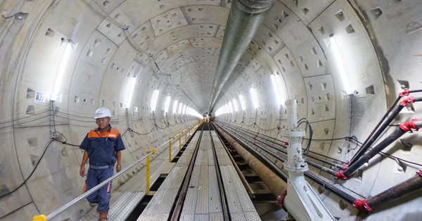 Into underground metro tunnel construction site in Ho Chi Minh City