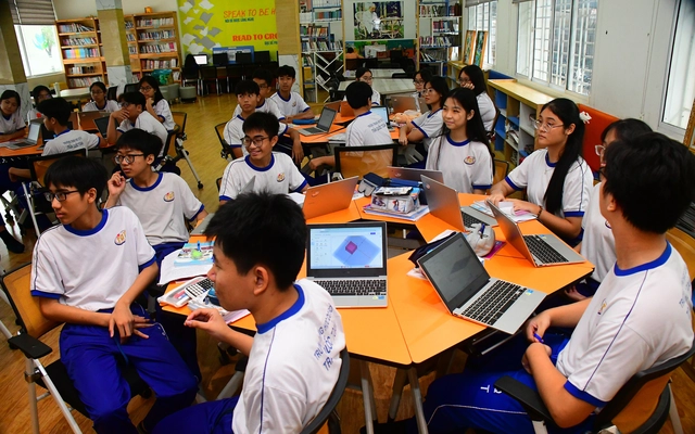 Tiết toán '3 không' của học trò Trường THCS Trần Quốc Toản