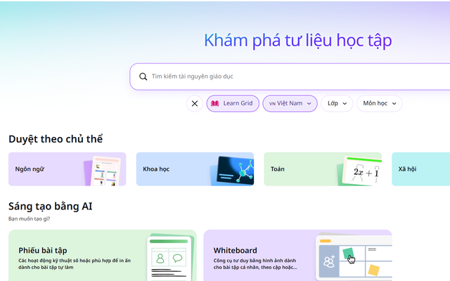 Học tập và làm việc linh hoạt hơn với Canva Offline và Learn Grid