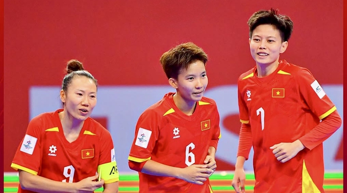 Sau hai trận đấu tuyển futsal nữ Việt Nam đang dẫn đầu bảng với số điểm ấn tượng