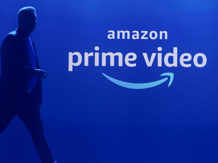 Logo Prime video của Amazon tại một sự kiện ở Ấn Độ - Ảnh: REUTERS