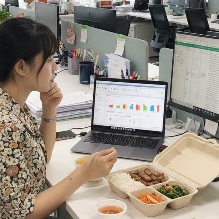 Bữa trưa trước màn hình: Thói quen nhỏ, hệ lụy lớn cho sức khỏe dân công sở - Tuổi Trẻ Online