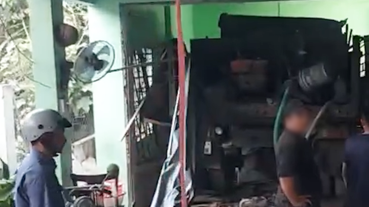 Hiện trường xe ben tông sập quán cà phê làm một người thiệt mạng ở Nha Trang