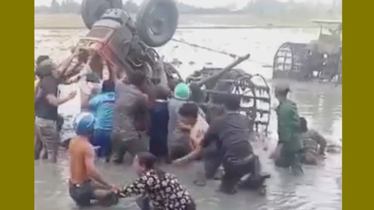 Lật máy cày ở Kiên Giang, một người chết