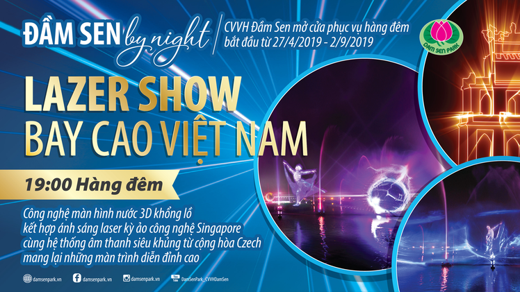 Biểu diễn Laser Show trên màn hình nước 3D khổng lồ dịp 30-4