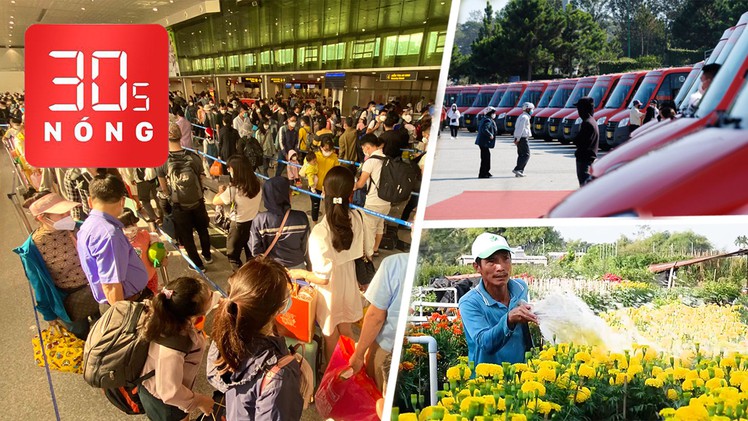 Bản tin 30s Nóng: Sân bay đông nghẹt trước ngày đưa ông Táo; Đà Lạt có buýt mini; Hoa Sa Đéc ‘cháy hàng’