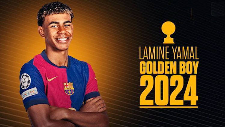 Cầu thủ 17 tuổi Lamine Yamal đi vào lịch sử khi vừa giành danh hiệu Golden Boy