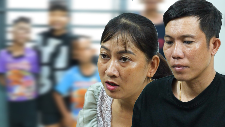 Đôi vợ chồng hờ chăn dắt nhiều trẻ em  ngậm dầu phun lửa xin tiền