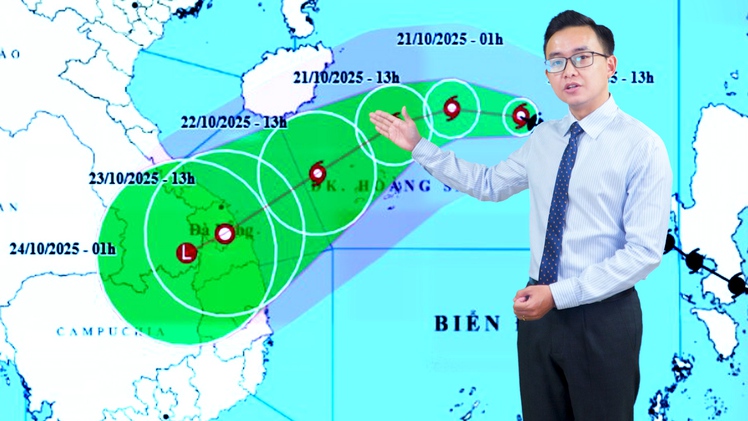Thời tiết đêm 20 ngày 21-10: Bão số 12 áp sát đặc khu Hoàng Sa, Bắc Bộ lạnh, Trung Bộ mưa to
