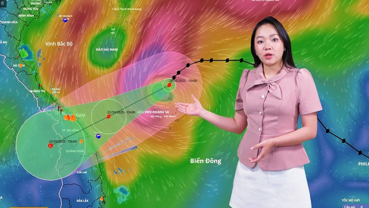 Thời tiết đêm 21 ngày 22-10: Bão số 12 hướng vào Trung Bộ, Quảng Trị đến Đà Nẵng có mưa trên 900mm