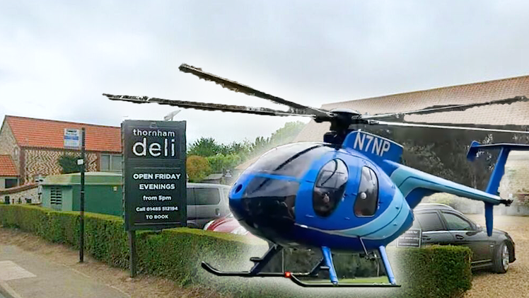 Thực khách rủ nhau lái trực thăng về làng ăn sáng gây náo động