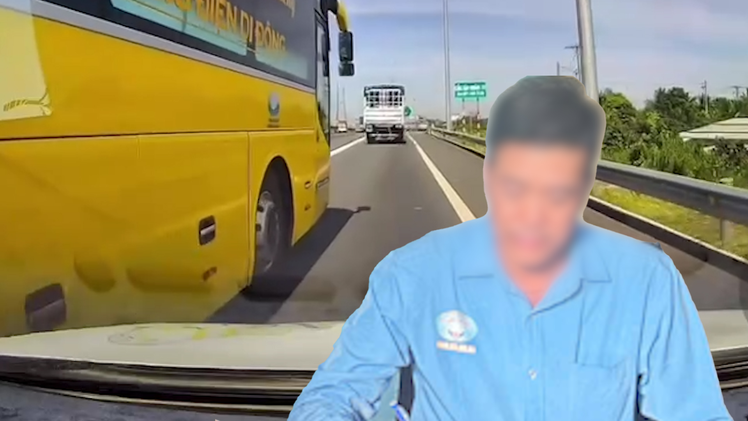 Xử phạt tài xế xe khách tạt đầu ô tô trên cao tốc qua Vĩnh Long