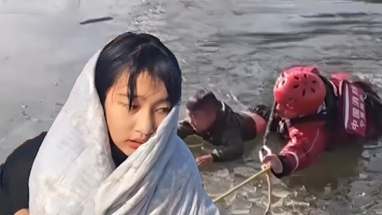 Bé gái trườn trên mặt hồ đóng băng cứu người rồi rời đi, cư dân mạng tìm ra danh tính