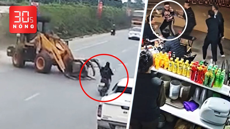 Bản tin 30s Nóng: Máy múc tông xe máy hất văng nữ sinh; Thanh niên bị truy sát ở bến xe Giáp Bát