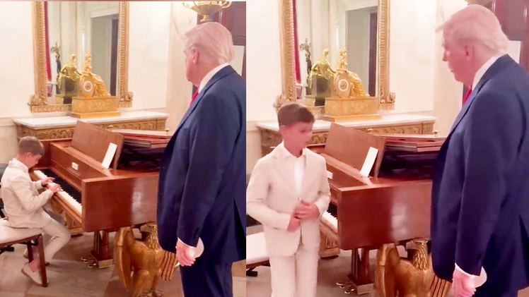 Video ông Trump đứng lặng nghe cháu ngoại đánh đàn piano tại Nhà Trắng gây sốt