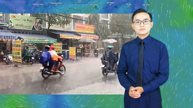Thời tiết 24 và 25-5: Nam Bộ mưa, có nơi mưa rất to; Bắc Bộ ảnh hưởng gió mùa Đông Bắc, trời mát
