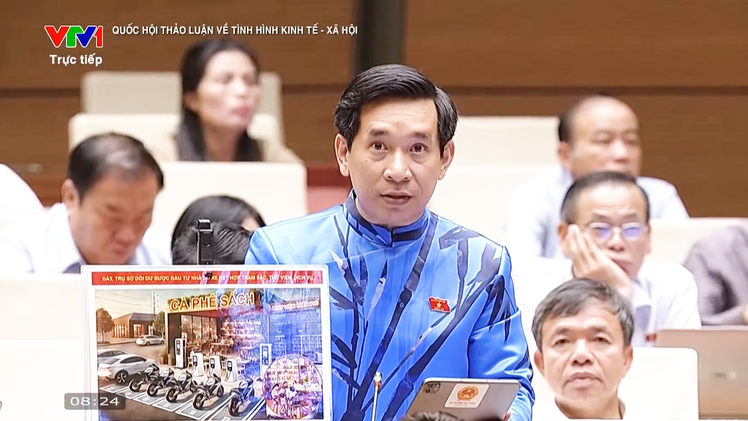 Video đại biểu Nguyễn Văn Cảnh đề xuất sử dụng trụ sở dôi dư làm nhà đỗ xe, trạm sạc xe điện