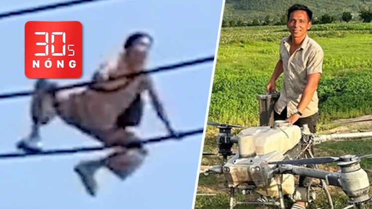 Bản tin 30s Nóng: Người phụ nữ bò trên đường dây điện; Đề xuất khen thưởng anh nông dân cứu 2 em nhỏ
