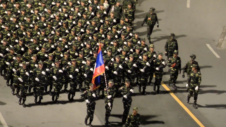 Video các khối quân đội Nga , Campuchia, Lào trong buổi tổng hợp luyện lần 2