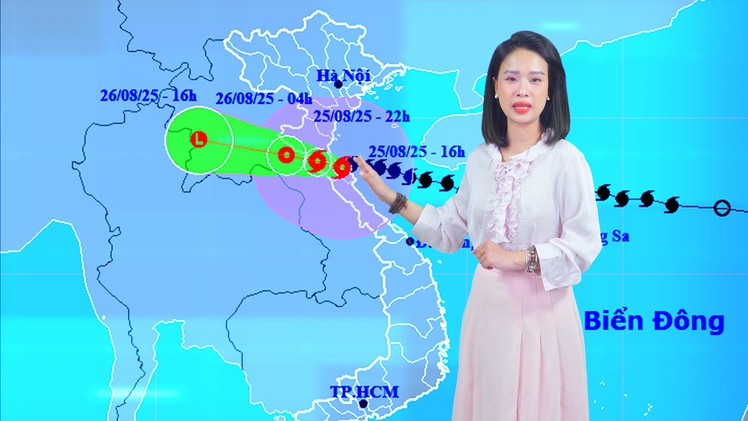 Thời tiết đêm 25 ngày 26-8: Bão số 5 đổ bộ, cảnh báo mưa lớn từ Bắc Bộ đến Quảng Trị