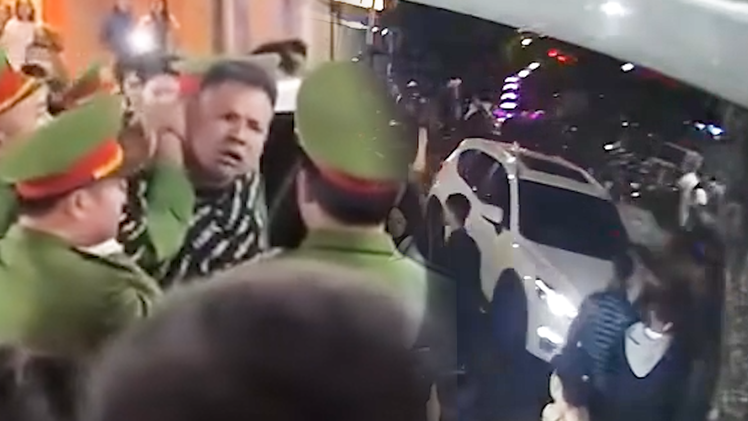 Ô tô lùi trúng nhiều xe máy và người đi xem pháo hoa, tài xế có biểu hiện say rượu