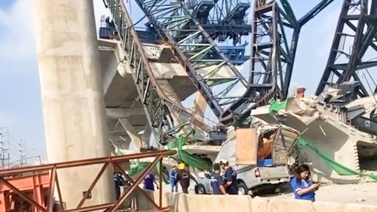 Lại sập cần cẩu xây dựng đường cao tốc, 2 người thiệt mạng ở Thái Lan