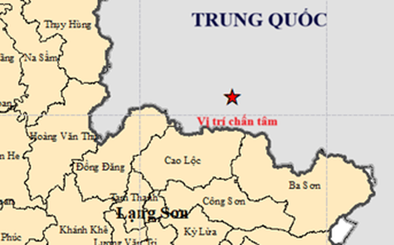 Động đất gần biên giới Việt Trung, Lạng Sơn rung lắc