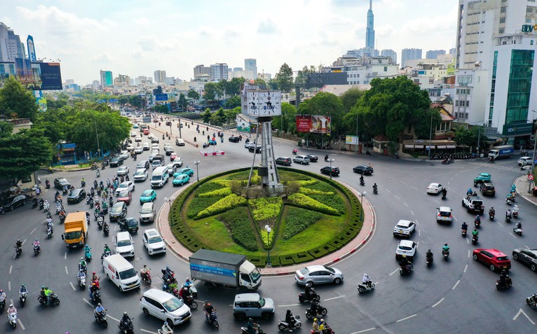 Vòng xoay Điện Biên Phủ ở TP.HCM trước khi điều chỉnh giao thông từ 23-5