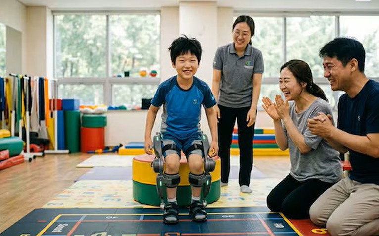 Robot kết hợp game đá bóng giúp trẻ teo cơ tủy đứng dậy sau 6 tuần