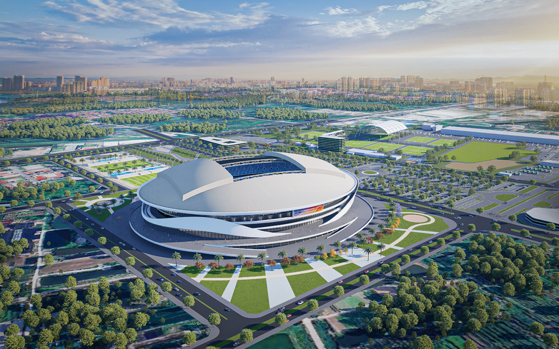 Construction advances on 60,000-seat World Cup-standard stadium near Hanoi